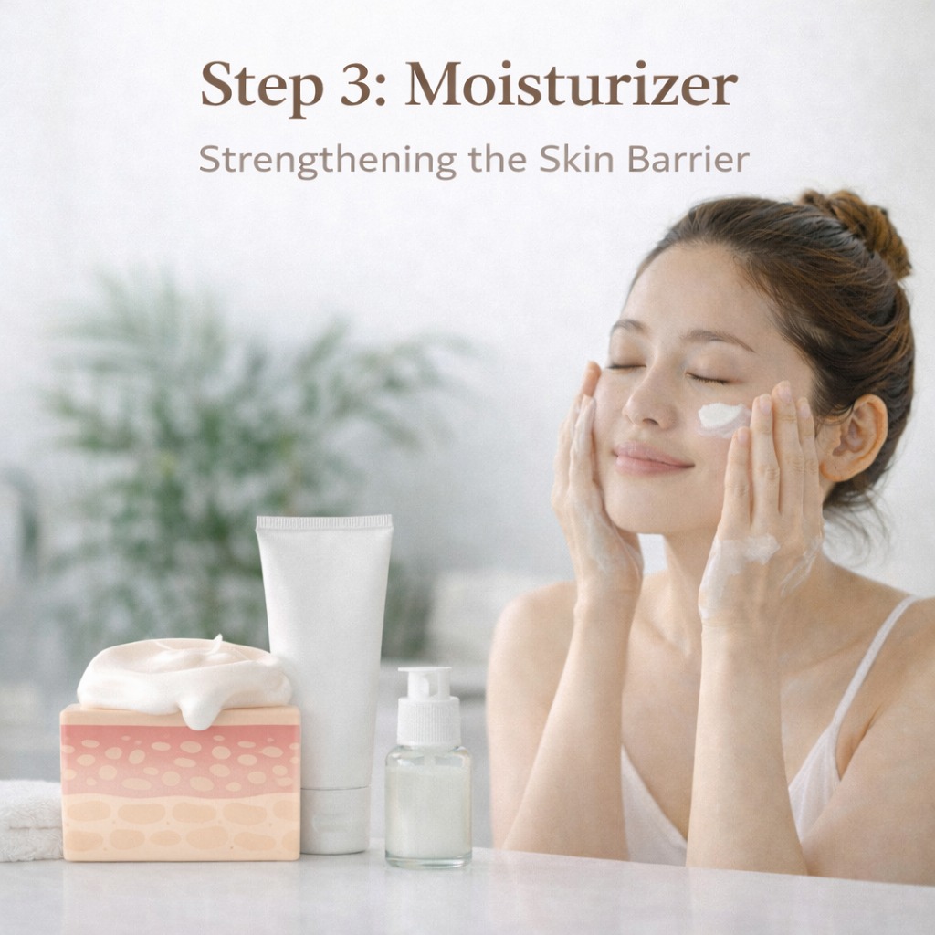 Step 3: Moisturizer – Strengthening the Skin Barrier